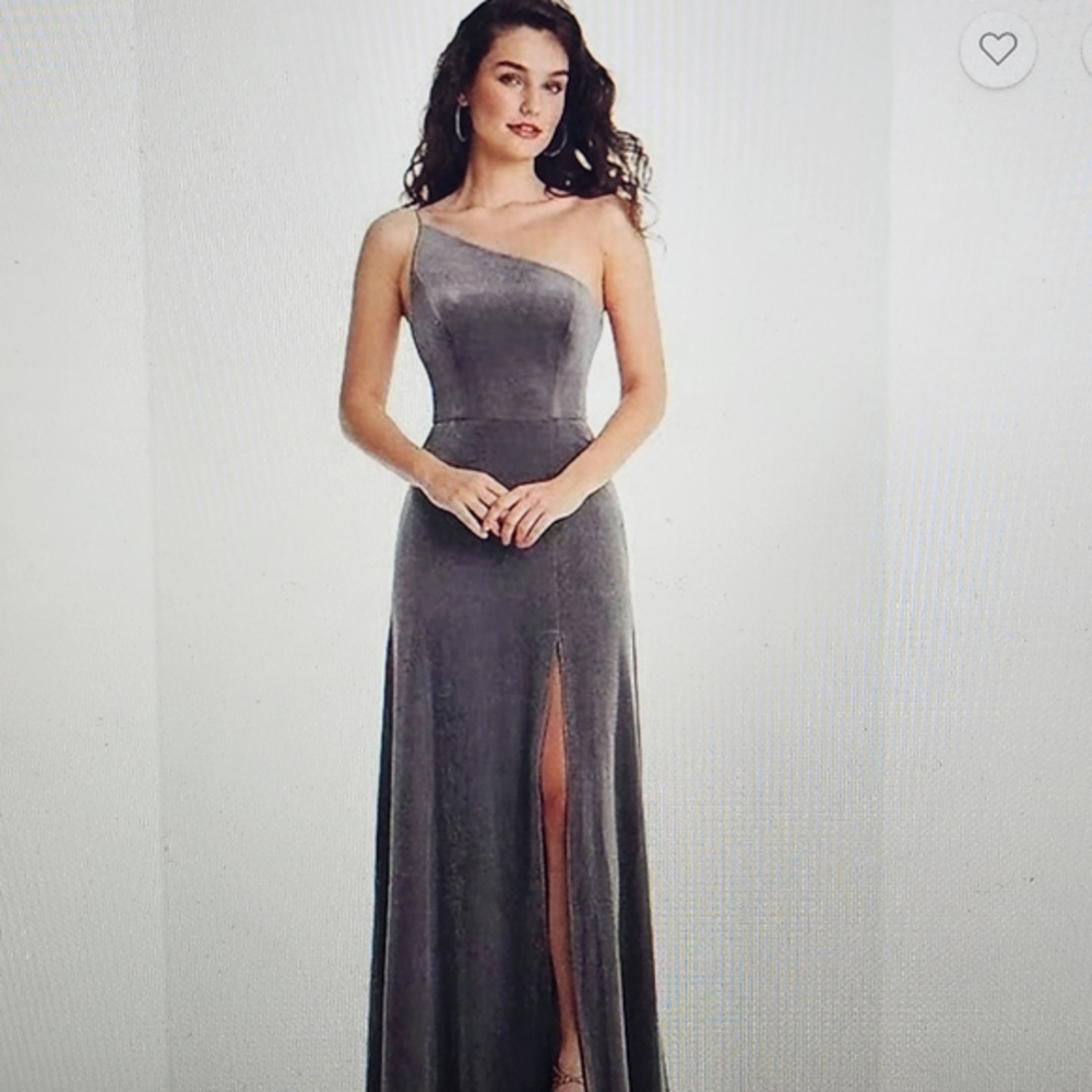 After Six 1556 Size 22 One-Shoulder Velvet Maxi Dress Pockets Black Party Dance‎